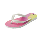 KINDER gepersonaliseerde Teenslippers (Pink Fun) (Schuin)