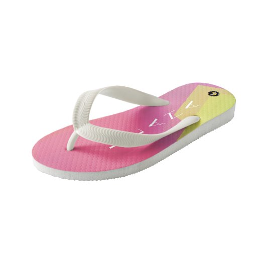 KINDER gepersonaliseerde Teenslippers (Pink Fun) (Schuin)