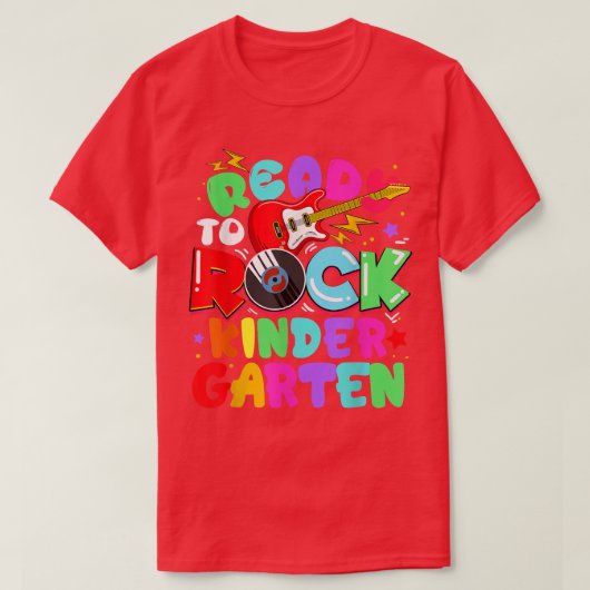 Kinder gereed om Kindergarten gitaar terug te roke T-shirt (Design voorkant)