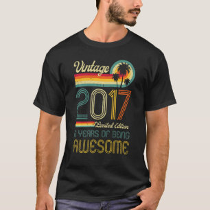 Kinder Geweldige 6 jaar Oude 6e verjaardag Zondag T-shirt