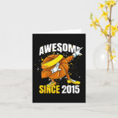 Kinder Geweldige sinds 2015 - 8e basketbalverjaard Kaart (Gele Bloem)