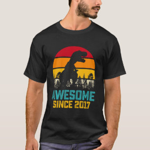 Kinder Geweldige sinds 2017 Dinosaur 5 jaar oud Ki T-shirt
