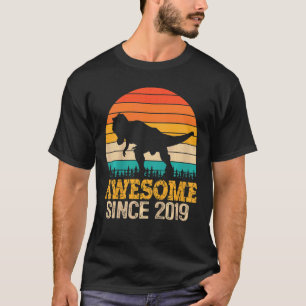 Kinder Geweldige sinds 2019 3rd Birthday Boy Dinos T-shirt