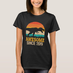 Kinder Geweldige sinds 2019 3rd Birthday Boy Dinos T-shirt