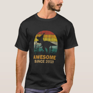 Kinder Geweldige sinds 2019 4 jaar oud dinosaurus T-shirt