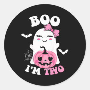 Kinder Ghost Boo Ik ben Twee Jaar 2e Verjaardag Ki Ronde Sticker