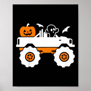 Kinder Ghost Pumpkin Riding Monster Truck Lazy Hal Poster