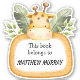 Kinder Giraffe Gepersonaliseerde Referentie Sticker