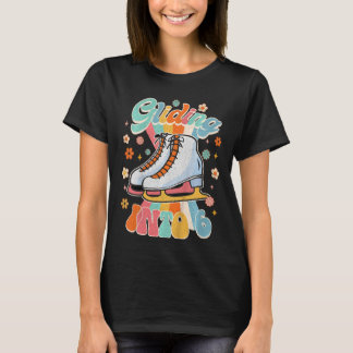 Kinder glijden in 6 rolschaatsen 6e geboorte t-shirt