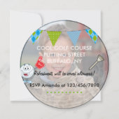 Kinder Golf Theme Birthday Foto Kaart (Achterkant)