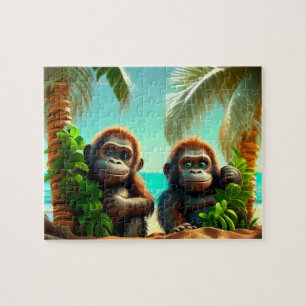 Kinder Gorillas Jigzaag Puzzle - Tropisch Legpuzzel