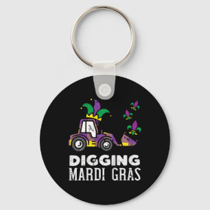 Kinder graaf Mardi Gras Bulldozer Truck Boys Sleutelhanger