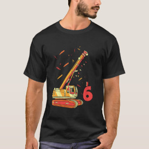 Kinder graafmachine 6e verjaardag 6 jaar Digger Co T-shirt