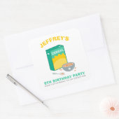 Kinder graanverjaardagsfeest vierkante sticker (Envelop)