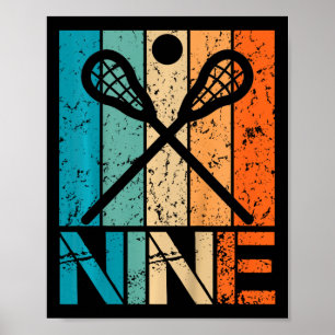 Kinder Grappige 9e Lacrosse Verjaardag 9 Jaar Oud Poster