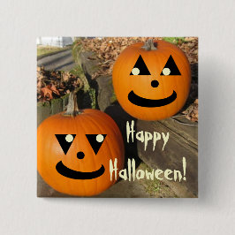 Kinder Grappige Halloween Country Pumpkins Vierkante Button 5,1 Cm
