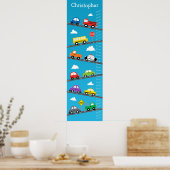 Kinder groeigrafiek - auto's en vrachtwagens poster (Keuken)