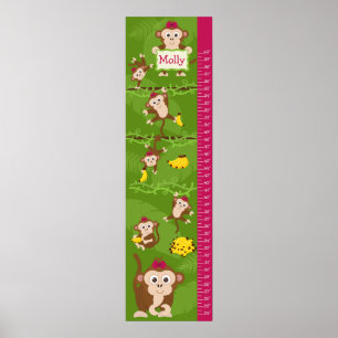 Kinder groeikaart - meisjesapen poster