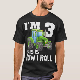 Kinder groene Boerderij Tractor 3rd Birthday Party T-shirt