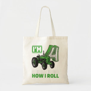 Kinder groene Boerderij Tractor 4 jaar oud F Tote Bag