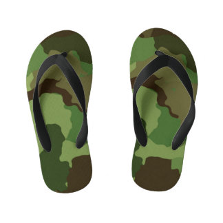 Kinder Groene Camouflage-Teenslippers Teenslippers