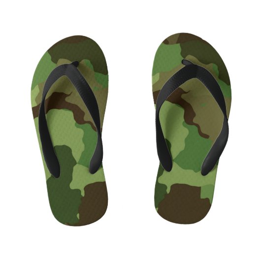 Kinder Groene Camouflage-Teenslippers Teenslippers (Voetbed)