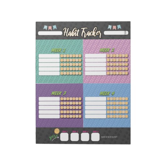 KINDER HABIT-TRACKER-laptop Notitieblok (Gedraaid)