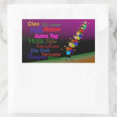 Kinder Hallo en Rechthoekige Sticker (Tas)