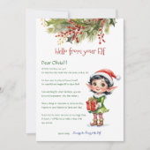 Kinder Hallo kerst elf meisje Kaart (Voorkant)