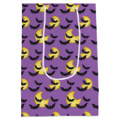 Kinder Halloween Bats Flying Crescent Moon Paars Medium Cadeauzakje (Achterkant)