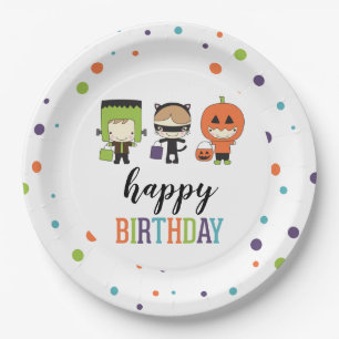 Kinder Halloween Birthday Party Colorful Papieren Bordje