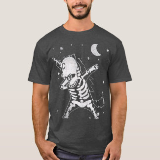 Kinder Halloween Boys Funny Dabbing Skeleton Scale T-shirt