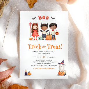 Kinder Halloween Costume Party Kaart