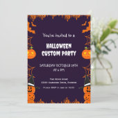 Kinder Halloween Custom Party Kaart (Staand voorkant)