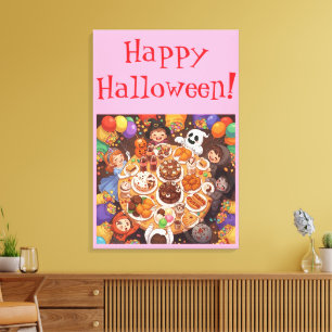 Kinder Halloween-feest Canvas Afdruk