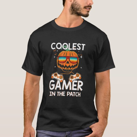 Kinder halloween koelste gamer in de patch boys gi t-shirt (Voorkant)