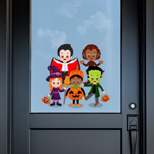 Kinder Halloween kostuumfeest Raamsticker