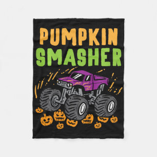 Kinder Halloween Monster Truck Pompoen Smasher Boy Fleece Deken