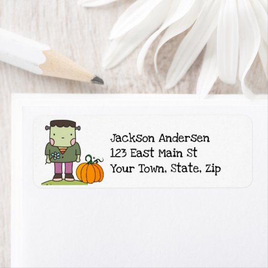 Kinder Halloween Party Return Address Label (Insitu)