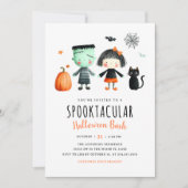 Kinder Halloween Party Schattigee Spooky Invitatio Kaart (Voorkant)