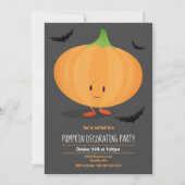 Kinder Halloween Pompoen Decorating Party Invitati Kaart (Voorkant)