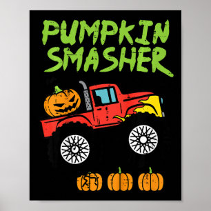 Kinder Halloween Pompoen Smasher Monster Truck Cos Poster