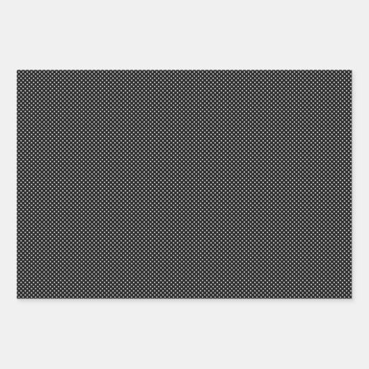 Kinder Halloween Retro Tiny White Polka Dots Zwart Inpakpapier Vel (Voorkant 3)