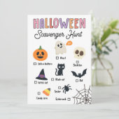 Kinder Halloween Scavenger Hunt Game Kaart (Staand voorkant)