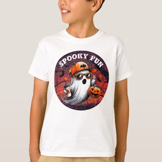 Kinder Halloween Spooky Fun Ghost T-shirt (Voorkant)