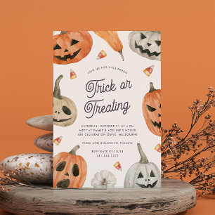 Kinder Halloween Trick of Treting Party Kaart