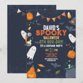 Kinder Halloween Verjaardag Party Pumpkins Ghosts Kaart (Voorkant / Achterkant)