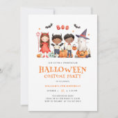 Kinder Halloween Verjaardagsfeestje Kaart (Voorkant)