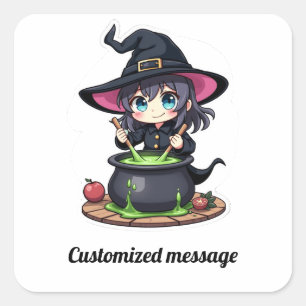 Kinder Halloween Vierkante Sticker