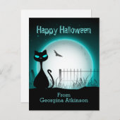 Kinder Halloween zwarte kat Briefkaart (Voorkant / Achterkant)